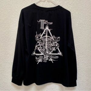 Harry Potter T-Shirt Adult Large Black The Deathly Hallows Long Sleeve Tee Shirt